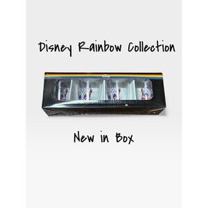 Disney Set of 4 Ursula Diva Shot Glasses Rainbow Pride LGBTQ+ 1.5 Fluid Oz New